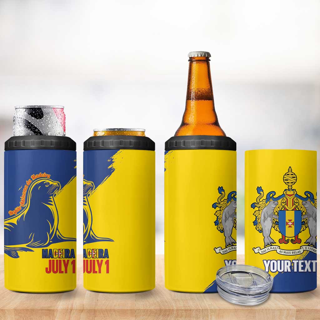 Personalised Maderia Day 4 in 1 Can Cooler Tumbler July 1 Monk Seal Grunge Style - Wonder Print Shop