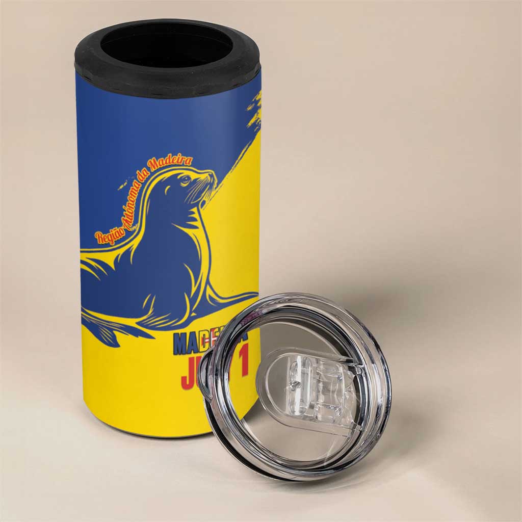 Personalised Maderia Day 4 in 1 Can Cooler Tumbler July 1 Monk Seal Grunge Style - Wonder Print Shop