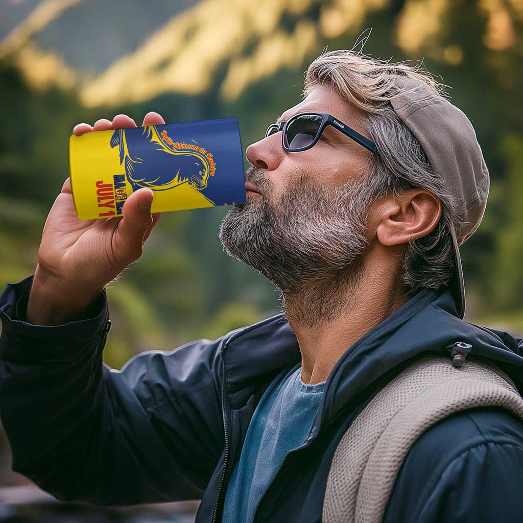 Personalised Maderia Day 4 in 1 Can Cooler Tumbler July 1 Monk Seal Grunge Style - Wonder Print Shop