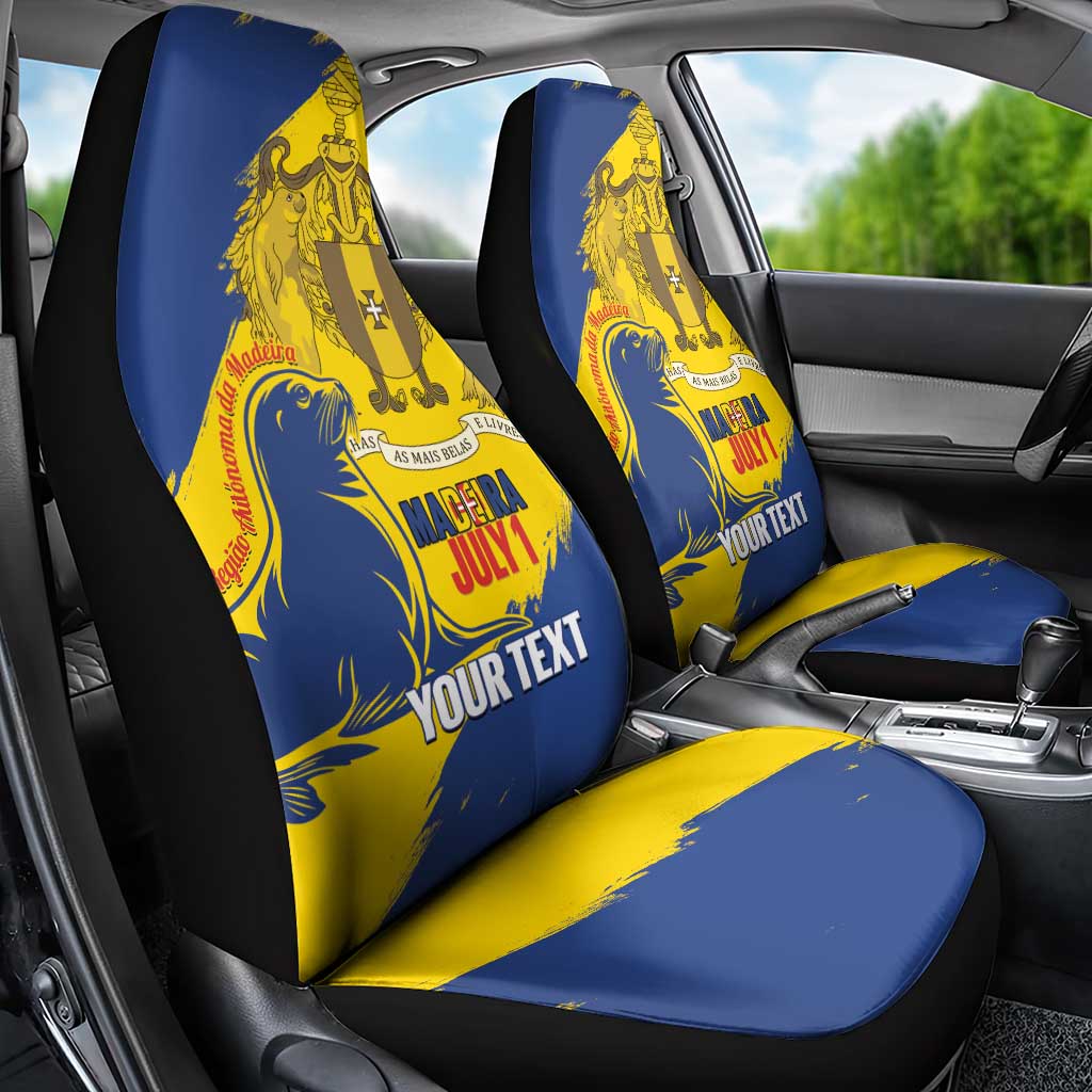 Personalised Maderia Day Car Seat Cover July 1 Monk Seal Grunge Style - Wonder Print Shop