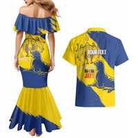 Personalised Maderia Day Couples Matching Mermaid Dress and Hawaiian Shirt July 1 Monk Seal Grunge Style - Wonder Print Shop