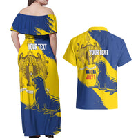 Personalised Maderia Day Couples Matching Off Shoulder Maxi Dress and Hawaiian Shirt July 1 Monk Seal Grunge Style - Wonder Print Shop