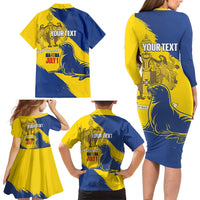 Personalised Maderia Day Family Matching Long Sleeve Bodycon Dress and Hawaiian Shirt July 1 Monk Seal Grunge Style - Wonder Print Shop