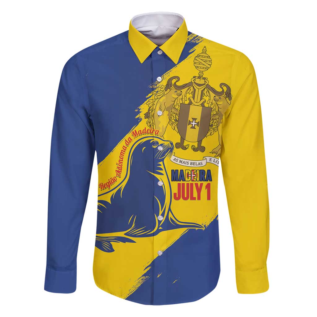 Personalised Maderia Day Family Matching Long Sleeve Bodycon Dress and Hawaiian Shirt July 1 Monk Seal Grunge Style - Wonder Print Shop