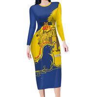 Personalised Maderia Day Family Matching Long Sleeve Bodycon Dress and Hawaiian Shirt July 1 Monk Seal Grunge Style - Wonder Print Shop