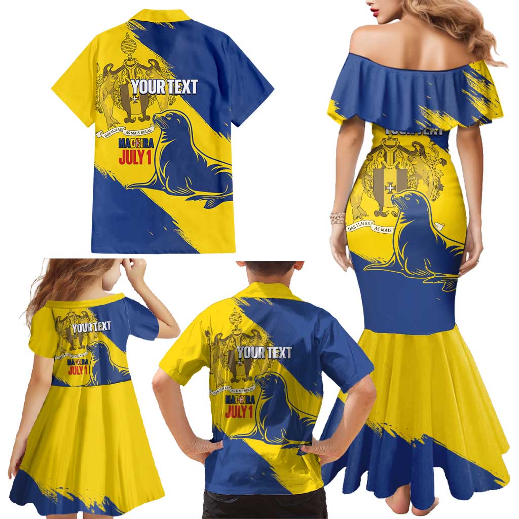 Personalised Maderia Day Family Matching Mermaid Dress and Hawaiian Shirt July 1 Monk Seal Grunge Style - Wonder Print Shop