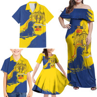 Personalised Maderia Day Family Matching Off Shoulder Maxi Dress and Hawaiian Shirt July 1 Monk Seal Grunge Style - Wonder Print Shop