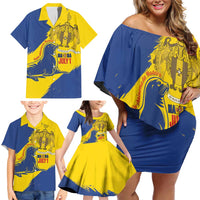 Personalised Maderia Day Family Matching Off Shoulder Short Dress and Hawaiian Shirt July 1 Monk Seal Grunge Style - Wonder Print Shop
