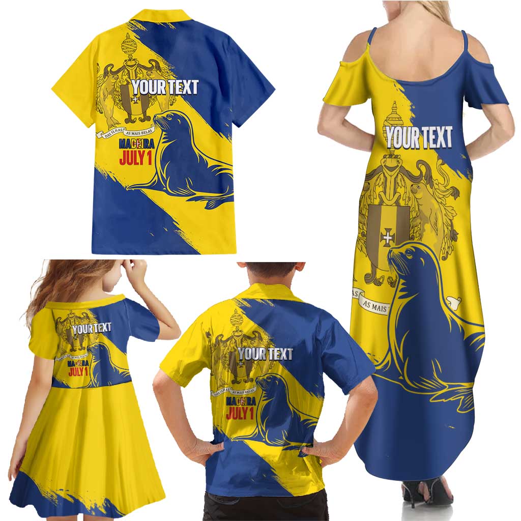 Personalised Maderia Day Family Matching Summer Maxi Dress and Hawaiian Shirt July 1 Monk Seal Grunge Style - Wonder Print Shop