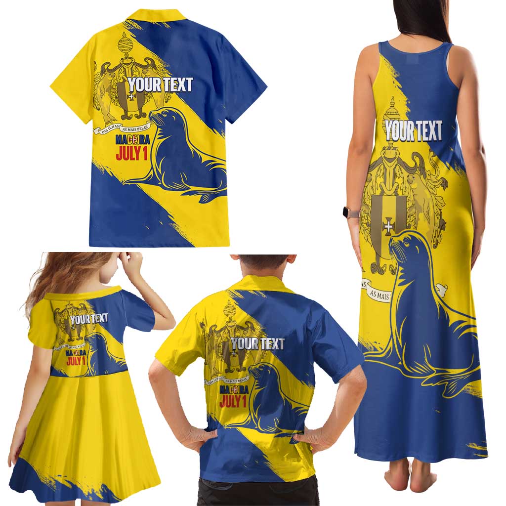 Personalised Maderia Day Family Matching Tank Maxi Dress and Hawaiian Shirt July 1 Monk Seal Grunge Style - Wonder Print Shop