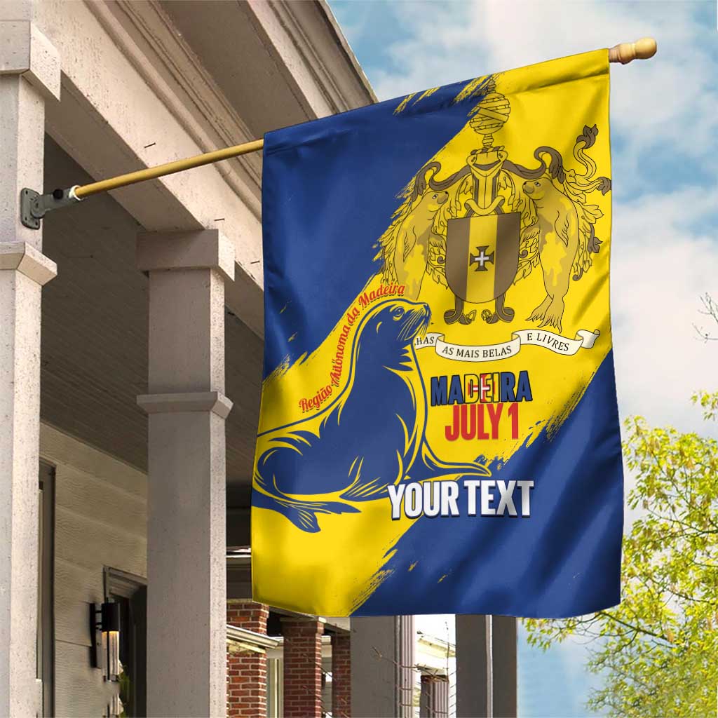 Personalised Maderia Day Garden Flag July 1 Monk Seal Grunge Style - Wonder Print Shop