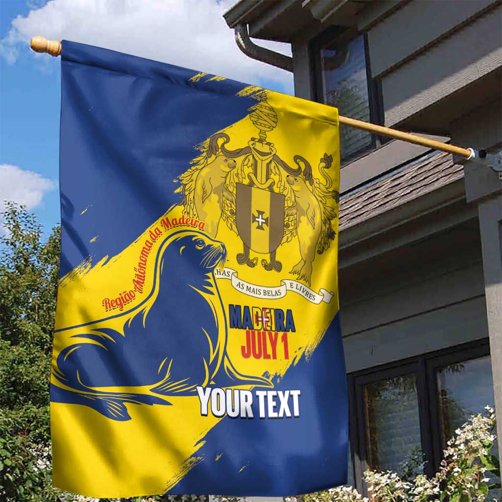 Personalised Maderia Day Garden Flag July 1 Monk Seal Grunge Style - Wonder Print Shop