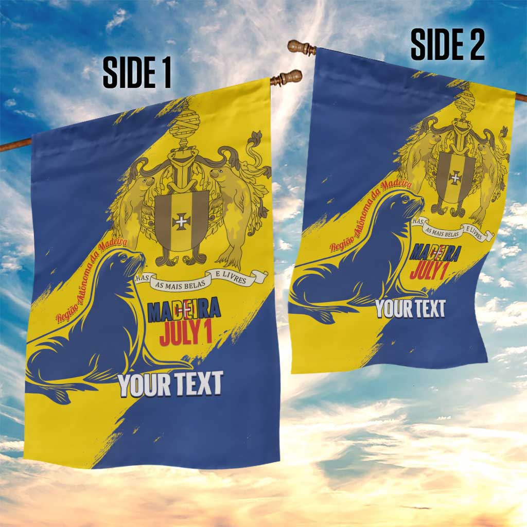 Personalised Maderia Day Garden Flag July 1 Monk Seal Grunge Style - Wonder Print Shop