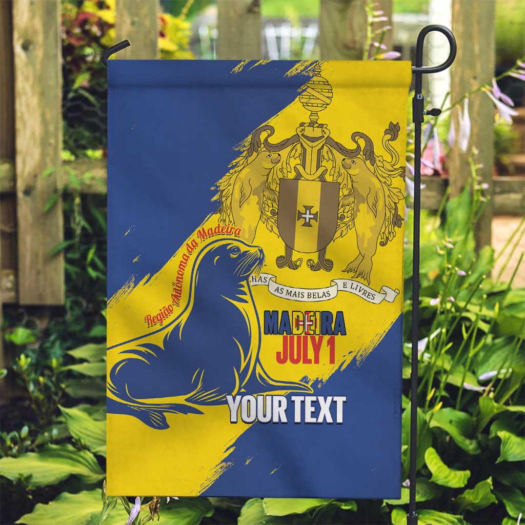 Personalised Maderia Day Garden Flag July 1 Monk Seal Grunge Style - Wonder Print Shop