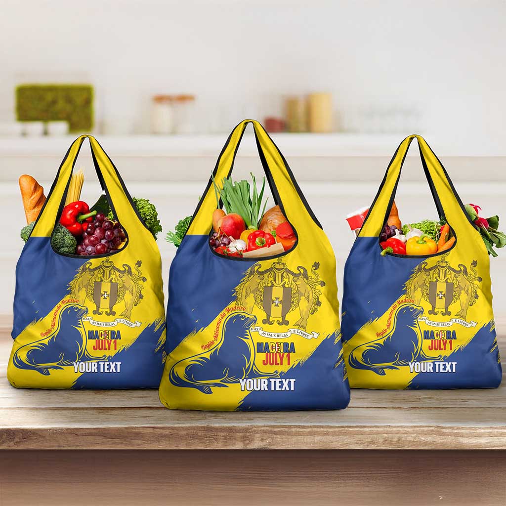 Personalised Maderia Day Grocery Bag July 1 Monk Seal Grunge Style - Wonder Print Shop