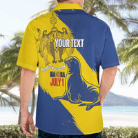 Personalised Maderia Day Hawaiian Shirt July 1 Monk Seal Grunge Style - Wonder Print Shop