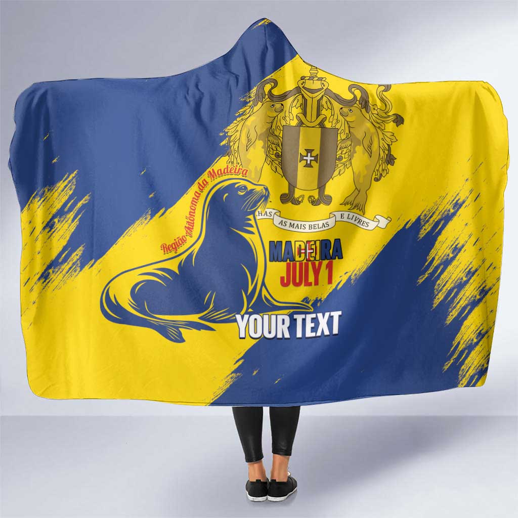 Personalised Maderia Day Hooded Blanket July 1 Monk Seal Grunge Style - Wonder Print Shop