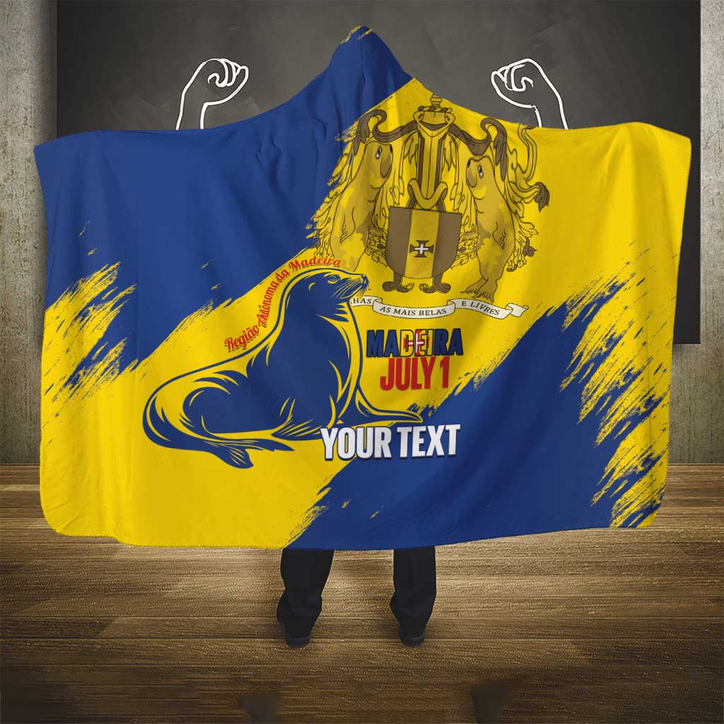 Personalised Maderia Day Hooded Blanket July 1 Monk Seal Grunge Style - Wonder Print Shop