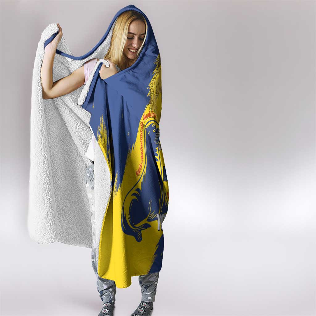 Personalised Maderia Day Hooded Blanket July 1 Monk Seal Grunge Style - Wonder Print Shop