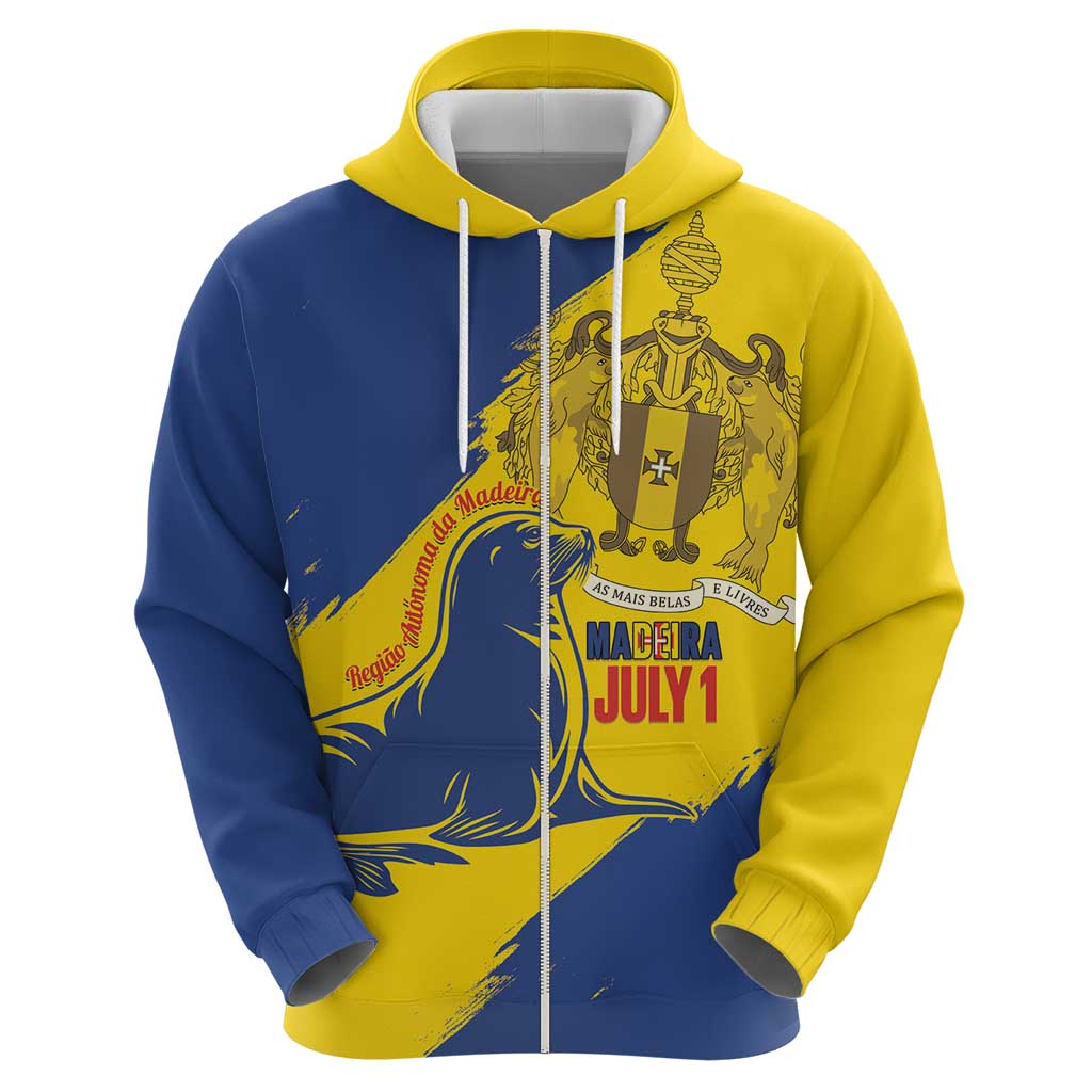 Personalised Maderia Day Hoodie July 1 Monk Seal Grunge Style - Wonder Print Shop