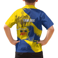 Personalised Maderia Day Kid Hawaiian Shirt July 1 Monk Seal Grunge Style - Wonder Print Shop