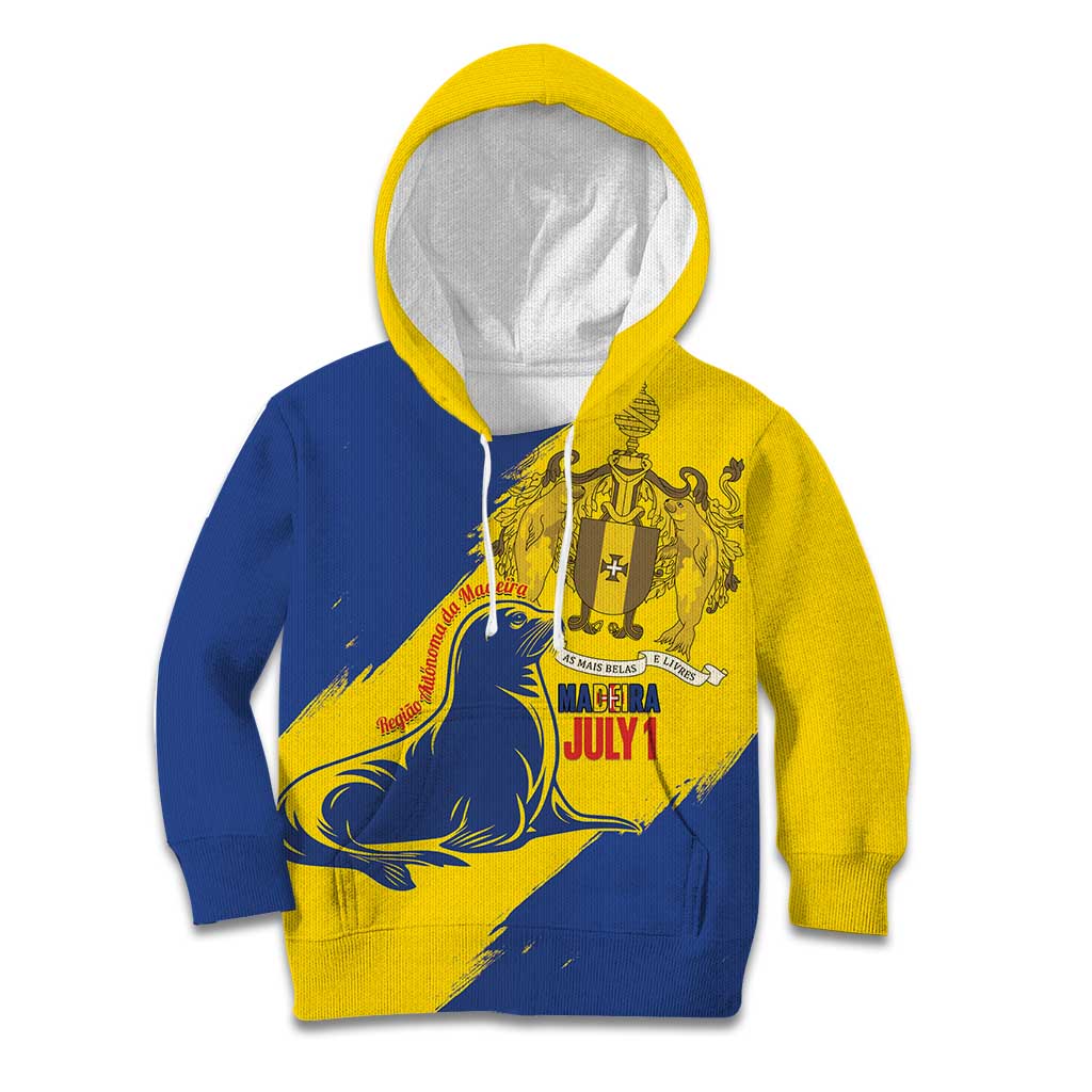 Personalised Maderia Day Kid Hoodie July 1 Monk Seal Grunge Style - Wonder Print Shop