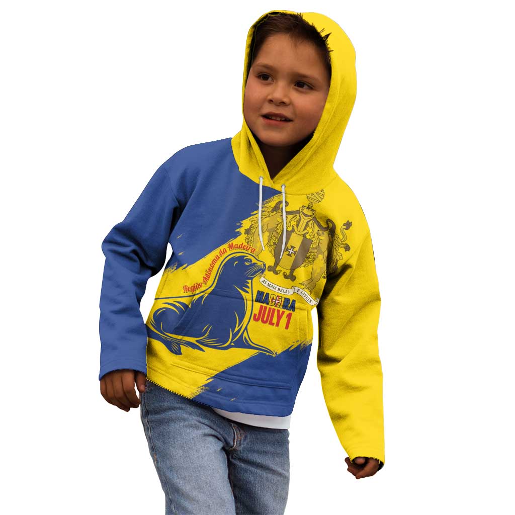 Personalised Maderia Day Kid Hoodie July 1 Monk Seal Grunge Style - Wonder Print Shop