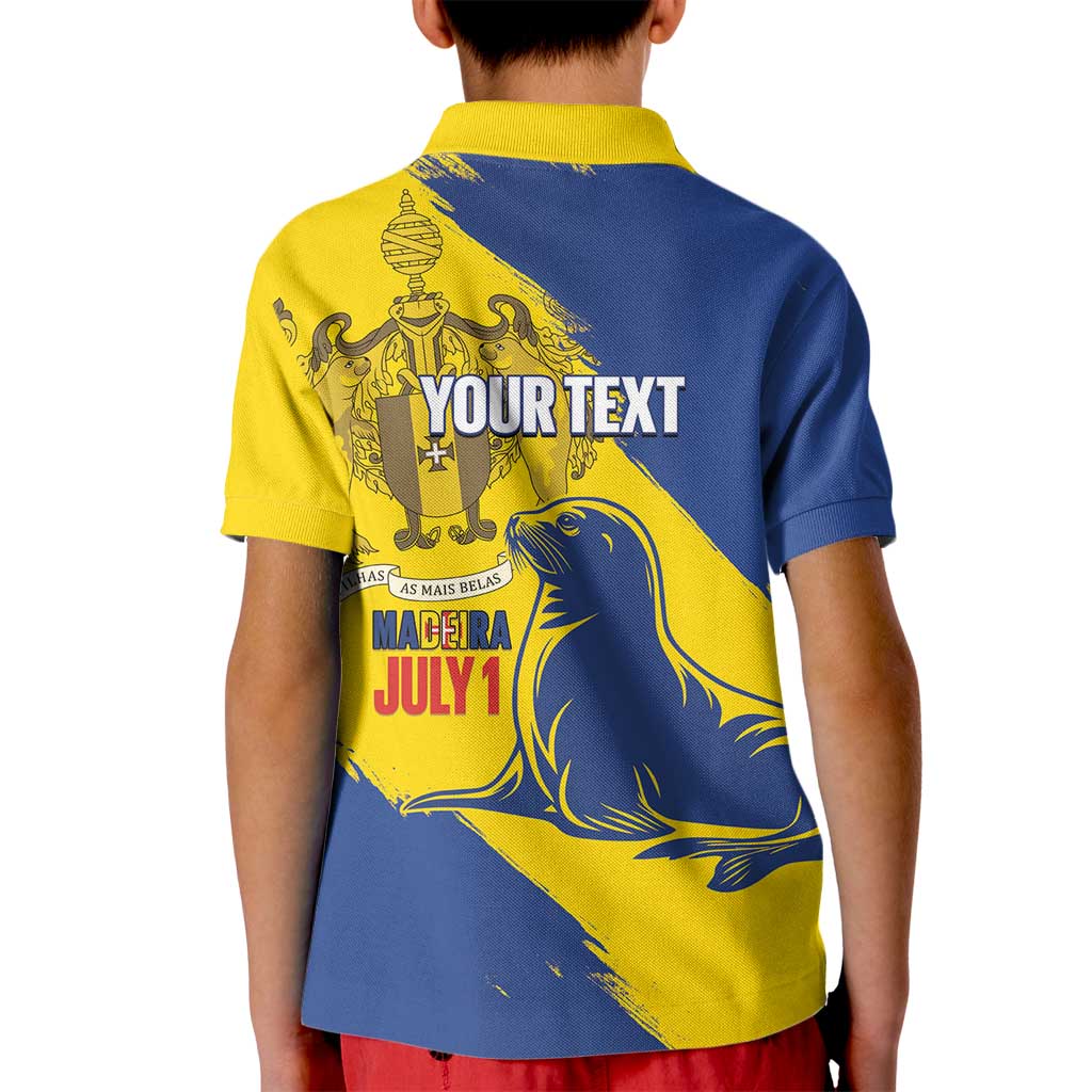 Personalised Maderia Day Kid Polo Shirt July 1 Monk Seal Grunge Style - Wonder Print Shop