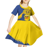 Personalised Maderia Day Kid Short Sleeve Dress July 1 Monk Seal Grunge Style - Wonder Print Shop
