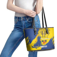 Personalised Maderia Day Leather Tote Bag July 1 Monk Seal Grunge Style - Wonder Print Shop