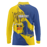 Personalised Maderia Day Long Sleeve Polo Shirt July 1 Monk Seal Grunge Style - Wonder Print Shop