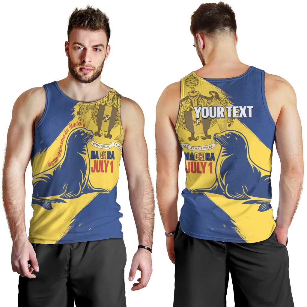 Personalised Maderia Day Men Tank Top July 1 Monk Seal Grunge Style - Wonder Print Shop