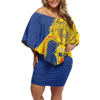 Personalised Maderia Day Off Shoulder Short Dress July 1 Monk Seal Grunge Style - Wonder Print Shop