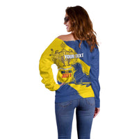 Personalised Maderia Day Off Shoulder Sweater July 1 Monk Seal Grunge Style - Wonder Print Shop