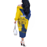 Personalised Maderia Day Off The Shoulder Long Sleeve Dress July 1 Monk Seal Grunge Style - Wonder Print Shop