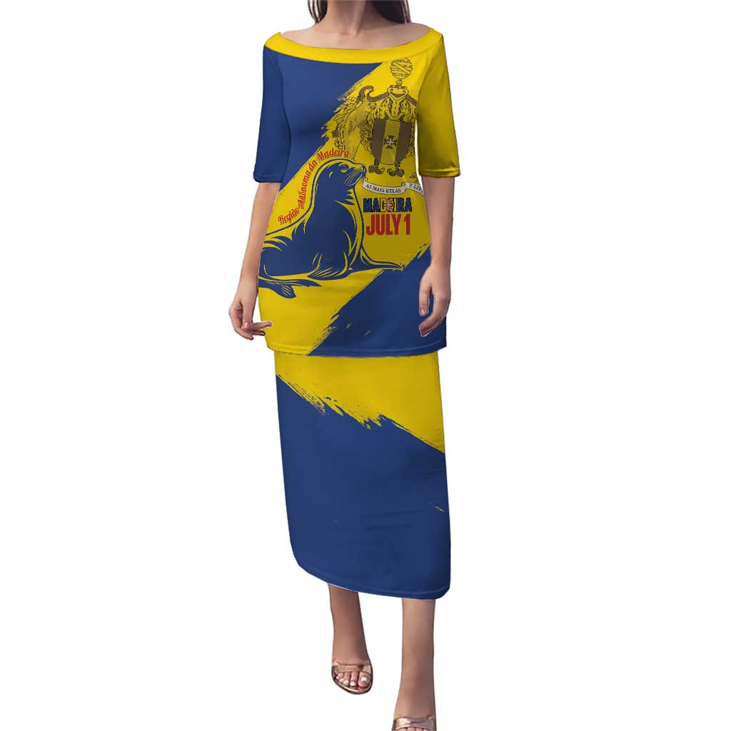 Personalised Maderia Day Puletasi July 1 Monk Seal Grunge Style - Wonder Print Shop