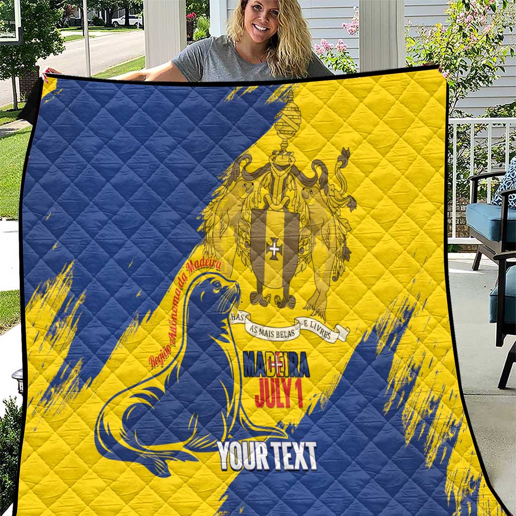 Personalised Maderia Day Quilt July 1 Monk Seal Grunge Style - Wonder Print Shop