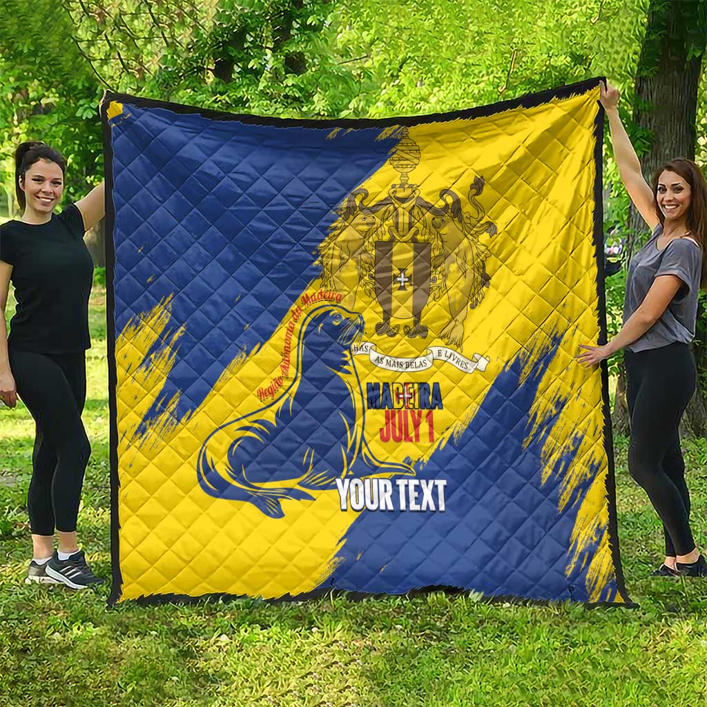 Personalised Maderia Day Quilt July 1 Monk Seal Grunge Style - Wonder Print Shop