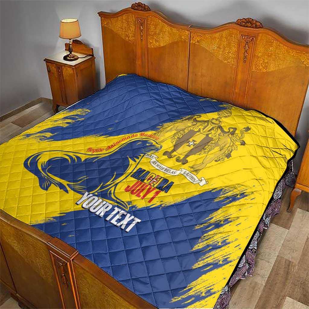 Personalised Maderia Day Quilt July 1 Monk Seal Grunge Style - Wonder Print Shop