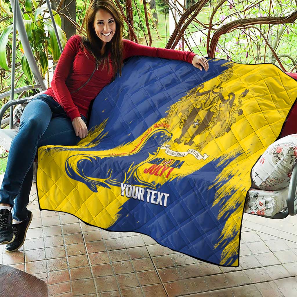 Personalised Maderia Day Quilt July 1 Monk Seal Grunge Style - Wonder Print Shop