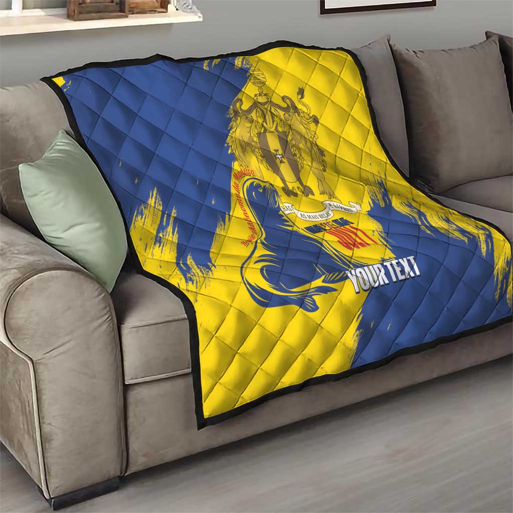 Personalised Maderia Day Quilt July 1 Monk Seal Grunge Style - Wonder Print Shop