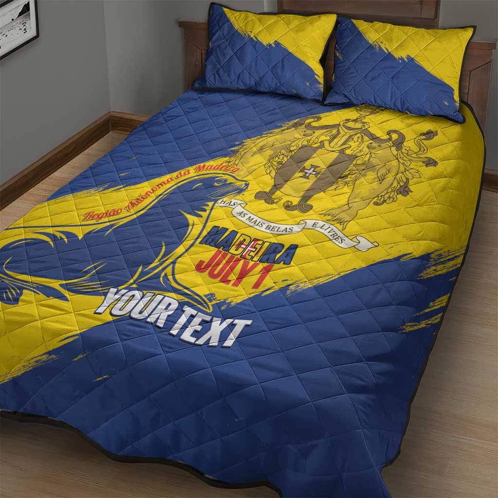 Personalised Maderia Day Quilt Bed Set July 1 Monk Seal Grunge Style - Wonder Print Shop