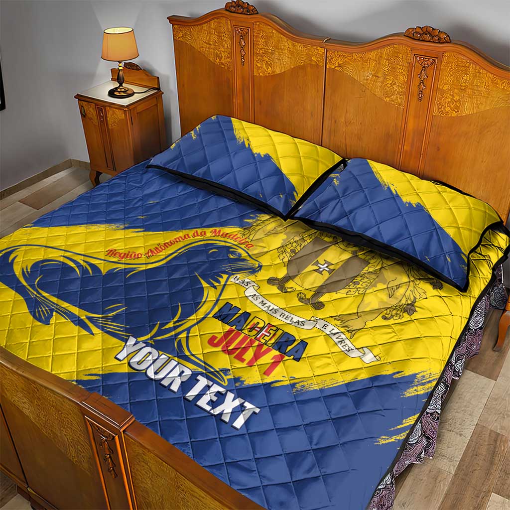 Personalised Maderia Day Quilt Bed Set July 1 Monk Seal Grunge Style - Wonder Print Shop