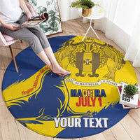 Personalised Maderia Day Round Carpet July 1 Monk Seal Grunge Style - Wonder Print Shop