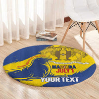 Personalised Maderia Day Round Carpet July 1 Monk Seal Grunge Style - Wonder Print Shop