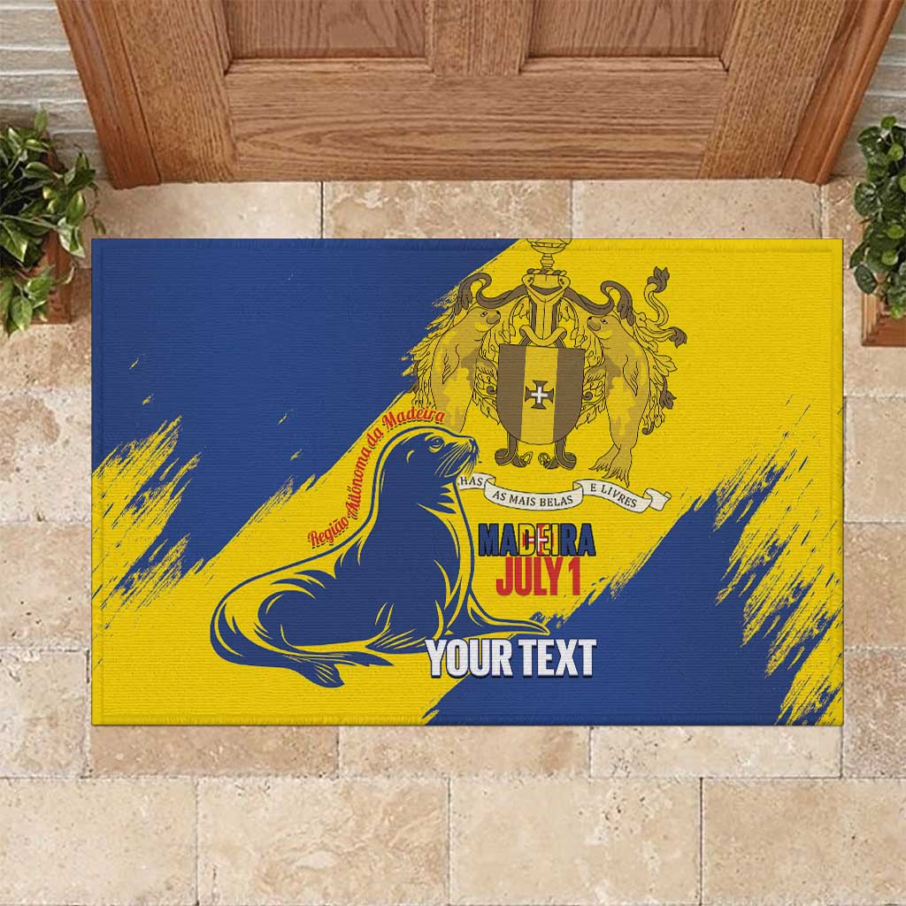 Personalised Maderia Day Rubber Doormat July 1 Monk Seal Grunge Style - Wonder Print Shop