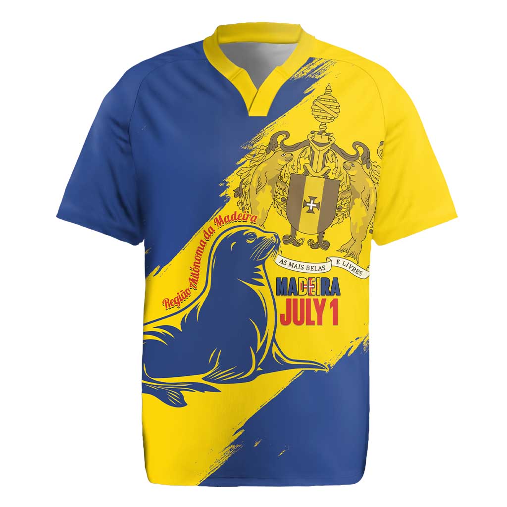 Personalised Maderia Day Rugby Jersey July 1 Monk Seal Grunge Style - Wonder Print Shop