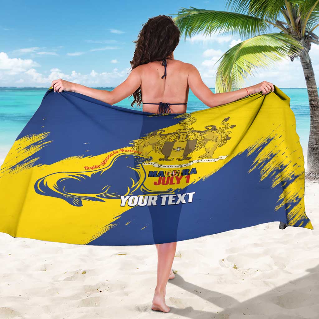 Personalised Maderia Day Sarong July 1 Monk Seal Grunge Style - Wonder Print Shop