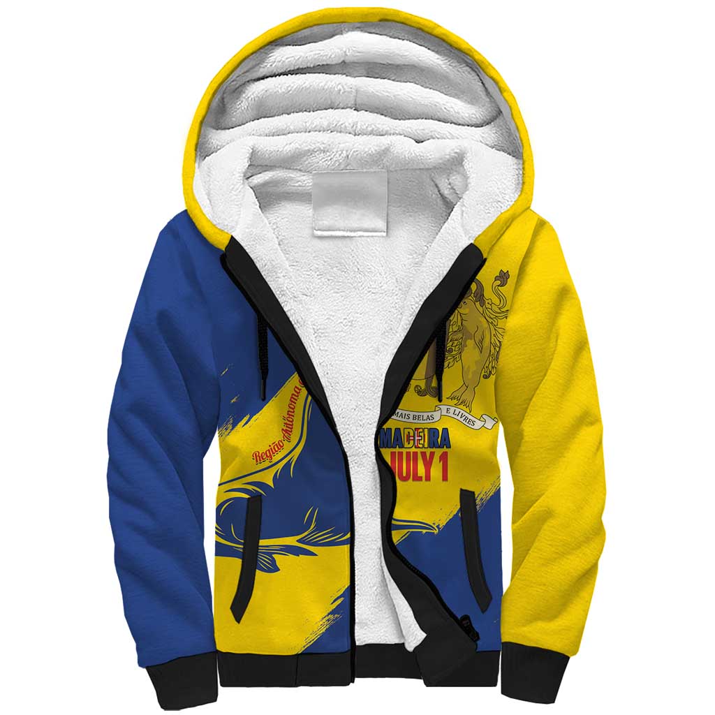 Personalised Maderia Day Sherpa Hoodie July 1 Monk Seal Grunge Style - Wonder Print Shop