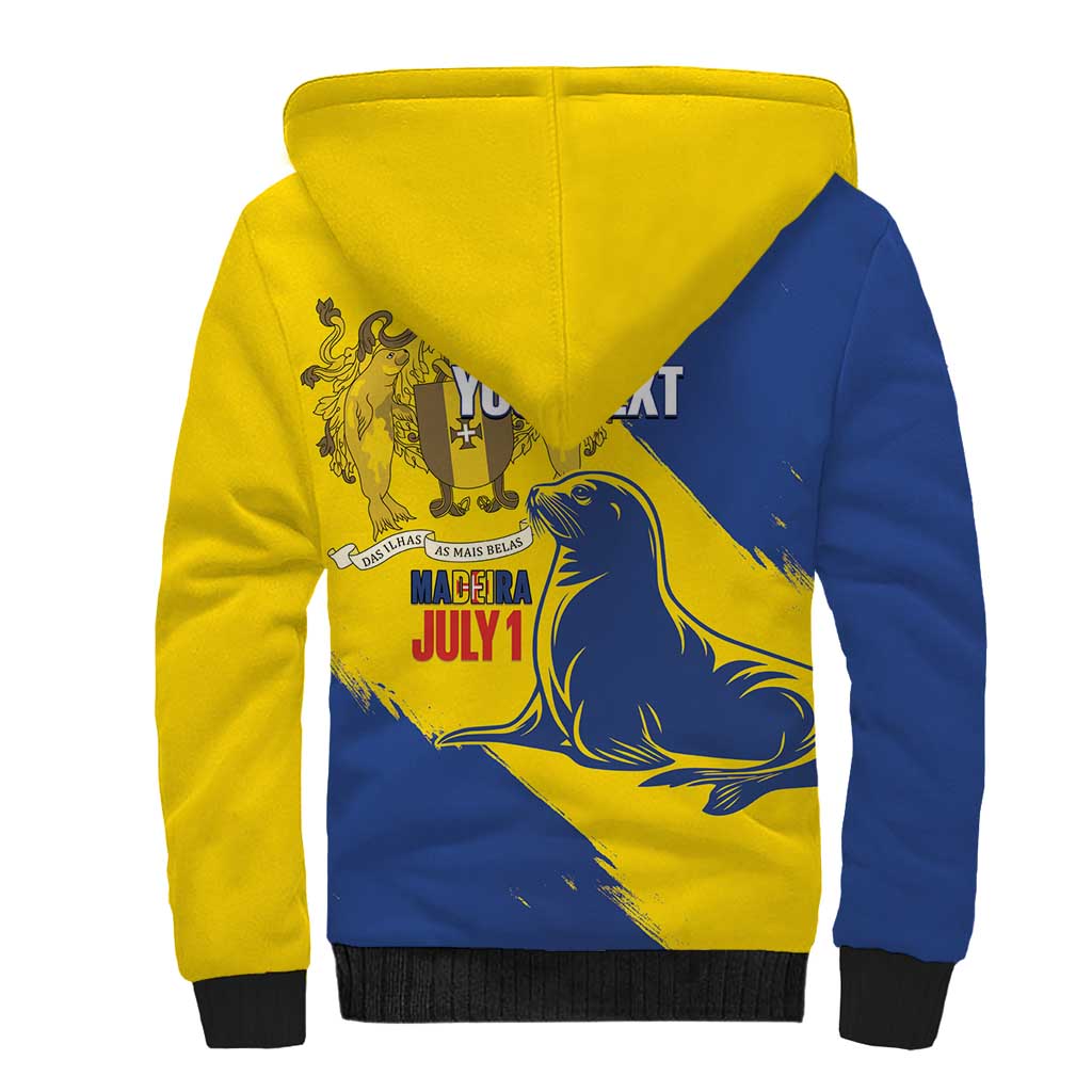 Personalised Maderia Day Sherpa Hoodie July 1 Monk Seal Grunge Style - Wonder Print Shop